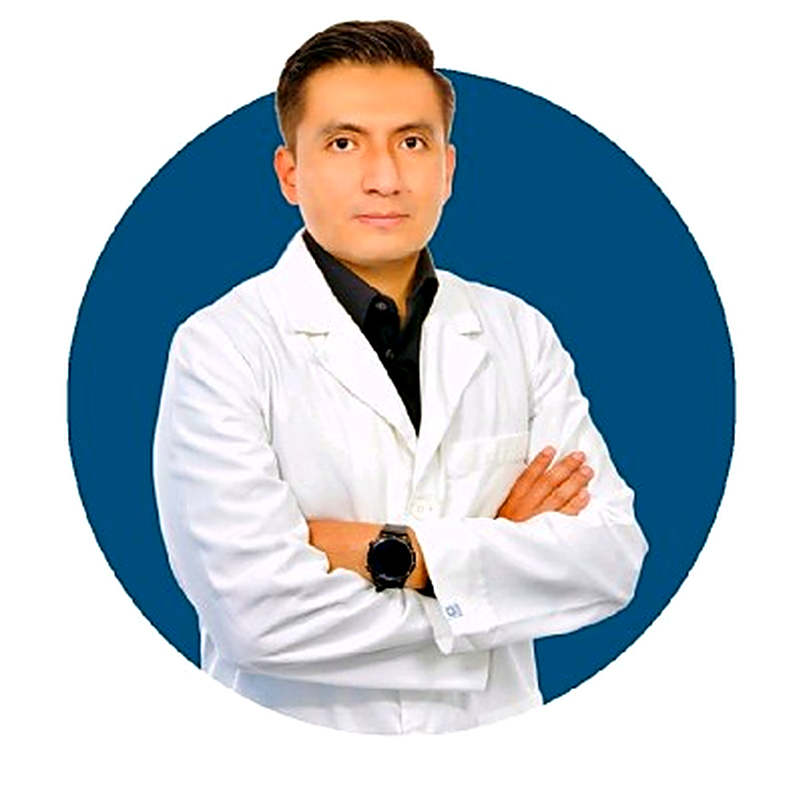Retrato profesional del Dr. Jean Karlo Rojas, médico nuclear en Lima